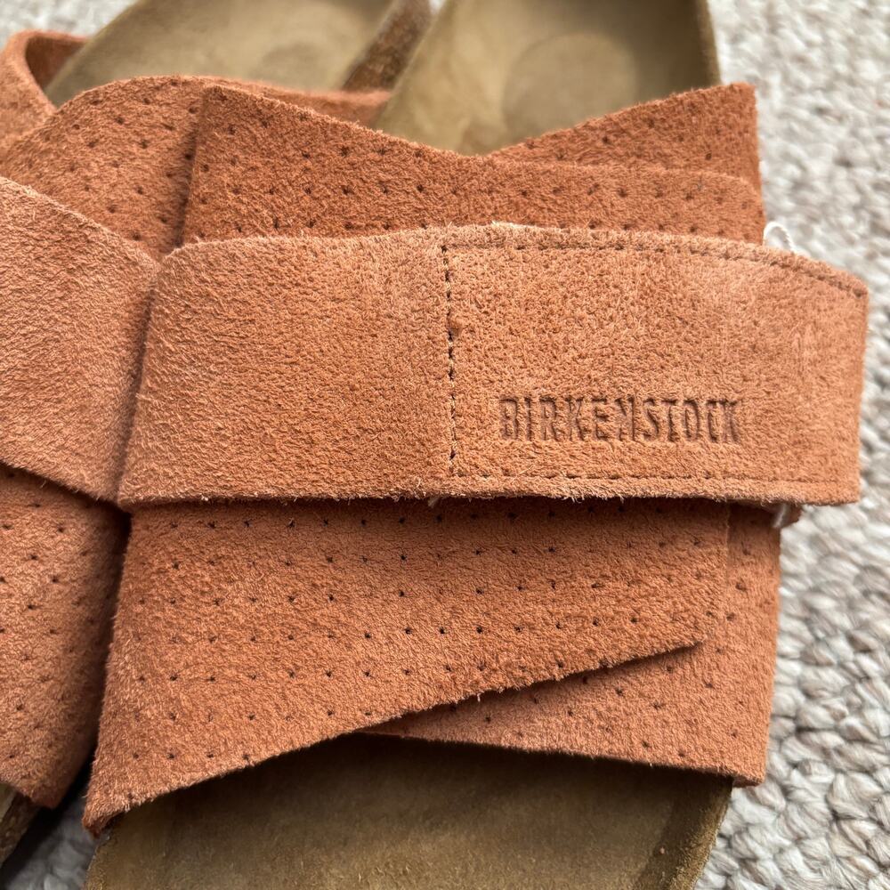 Birkenstock Women’s Kyoto Hook and Loop Strap Slide Sandals Burnt Orange Sz 40 - Picture 3 of 7